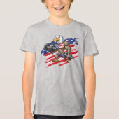 USA/patriotic weightlifting bald eagle Tri-Blend Shirt (Voorkant)