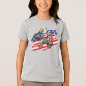 USA/patriotic weightlifting bald eagle Tri-Blend Shirt (Voorkant)