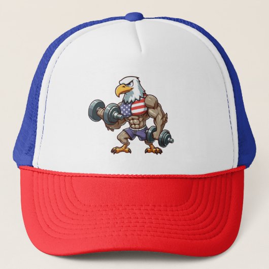 USA/patriotic weightlifting bald eagle Trucker Pet (Voorkant)