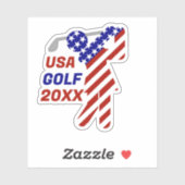 USA Patriotic WOMEN'S GOLF Sticker (Vel)