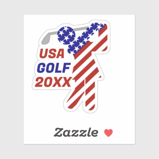 USA Patriotic WOMEN'S GOLF Sticker (Vel)