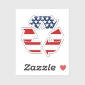 USA Patriotisch recyclingsymbool Sticker (Vel)