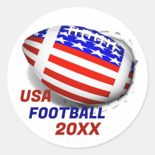 USA Patriotisch Voetbal Sport Ronde Sticker