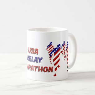 USA Patriotische Marathon / Estafette Loop Koffiemok