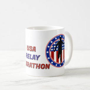 USA Patriotische Marathon / Estafette Loop Koffiemok