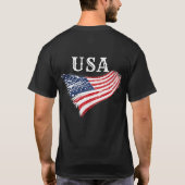 USA Patriottisch Amerikaans Vlag Ontwerp T-shirt (Achterkant)