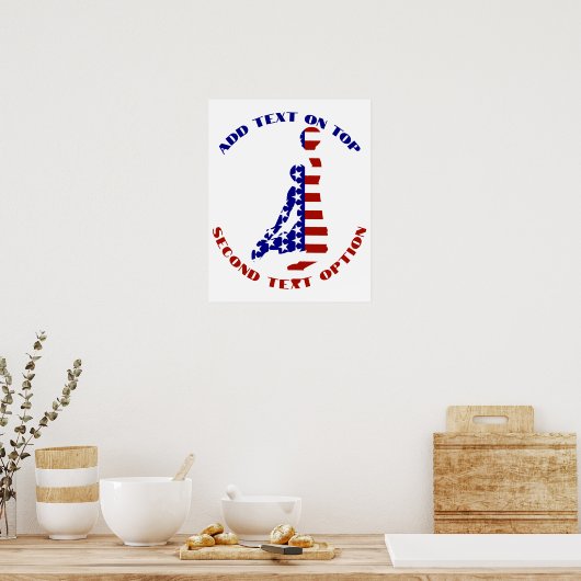 USA Patriottisch BASKETBAL Poster (Keuken)