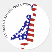 USA Patriottisch BASKETBAL Ronde Sticker (Voorkant)