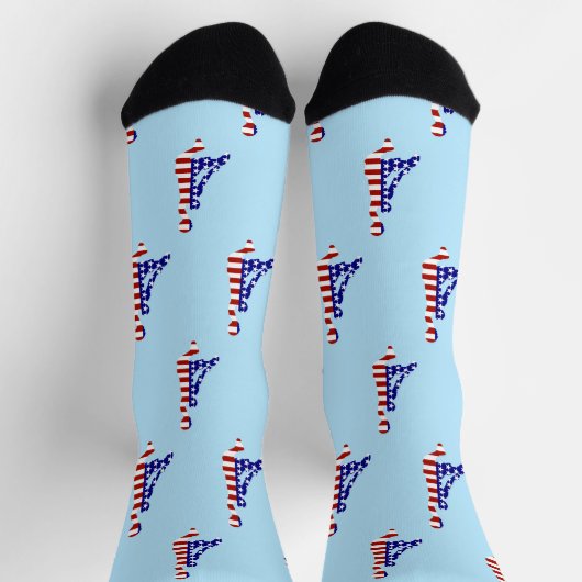 USA Patriottisch BASKETBAL Sokken (Top)