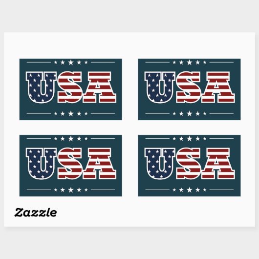 USA, patriottisch design, Rechthoekige Sticker (Vel)