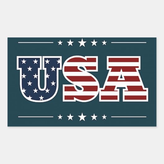 USA, patriottisch design, Rechthoekige Sticker (Voorkant)