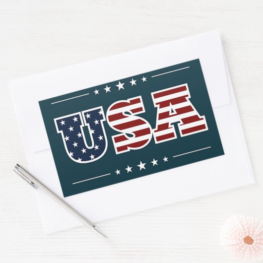 USA, patriottisch design, Rechthoekige Sticker (Envelop)