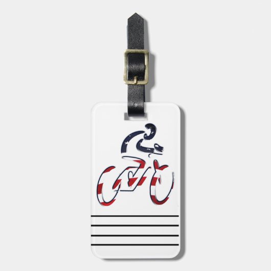 USA Patriottisch Fietsen Bagagelabel (Voorkant verticaal)