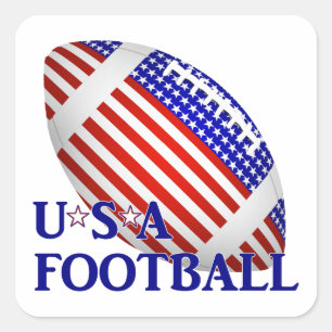 USA Patriottisch Football Sport Vierkante Sticker