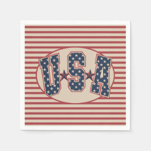 USA patriottisch rood en blauw Servet