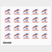USA Patriottisch Ruiter Vierkante Sticker (Vel)