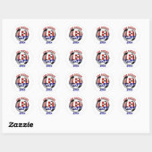 USA Patriottisch VOETBAL Sport Ronde Sticker (Vel)