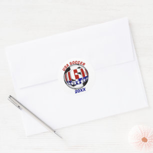 USA Patriottisch VOETBAL Sport Ronde Sticker