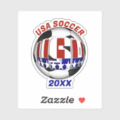 USA Patriottisch VOETBAL Sport Sticker (Vel)