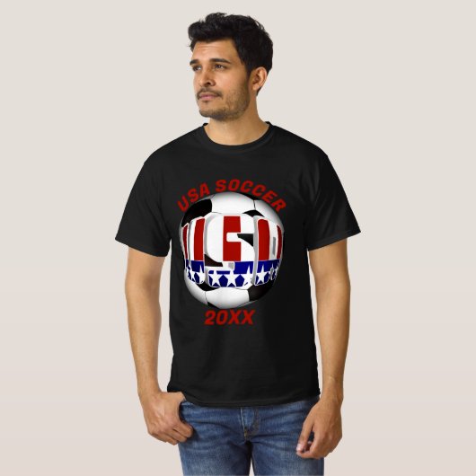 USA Patriottisch VOETBAL Sport T-shirt (Voorkant volledig)