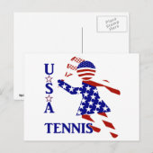 USA Patriottisch VROUWENTENNIS Briefkaart (Voorkant / Achterkant)