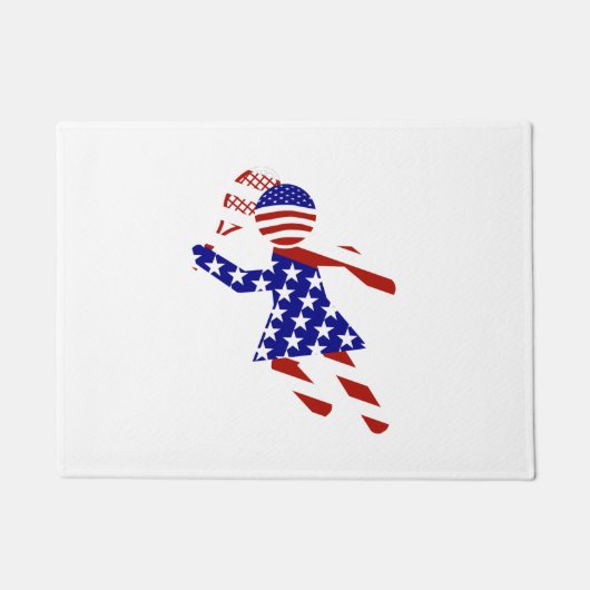 USA Patriottisch VROUWENTENNIS Deurmat (Voorkant)