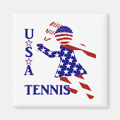 USA Patriottisch VROUWENTENNIS Magneet (Voorkant)