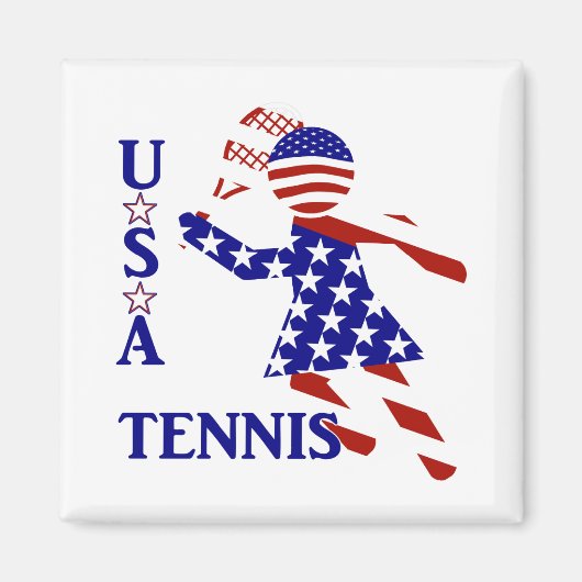 USA Patriottisch VROUWENTENNIS Magneet (Voorkant)