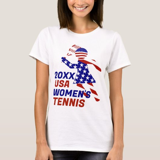 USA Patriottisch VROUWENTENNIS T-shirt (Voorkant)