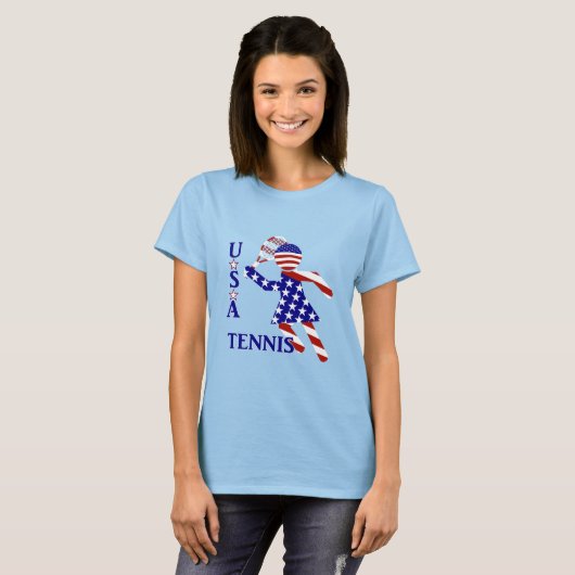 USA Patriottisch VROUWENTENNIS T-shirt (Voorkant volledig)