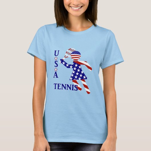 USA Patriottisch VROUWENTENNIS T-shirt (Voorkant)