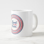 USA/patriottische 4th of July Land van de Vrijheid Grote Koffiekop (Voorkant rechts)