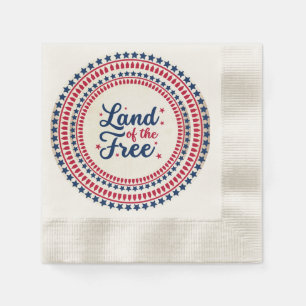 USA/patriottische 4th of July Land van de Vrijheid Servet