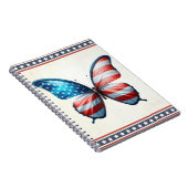 USA/patriottische 4th of July vlinder Notitieboek (Rechterzijde)