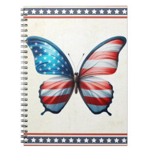 USA/patriottische 4th of July vlinder Notitieboek