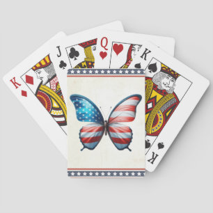 USA/patriottische 4th of July vlinder Pokerkaarten