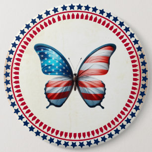 USA/patriottische 4th of July vlinder Ronde Button 6,0 Cm
