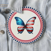 USA/patriottische 4th of July vlinder Ronde Button 6,0 Cm (In situ)