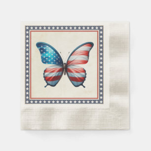 USA/patriottische 4th of July vlinder Servet