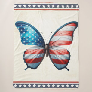 USA/patriottische 4th of July vlinder Sherpa Deken