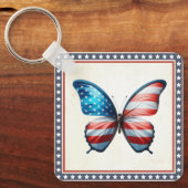 USA/patriottische 4th of July vlinder Sleutelhanger (Voorkant)