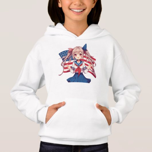 USA patriottische anime meisje (Voorkant)