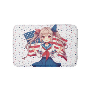 USA patriottische anime meisje Badmat
