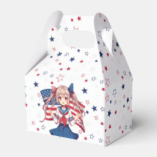 USA patriottische anime meisje Bedankdoosjes
