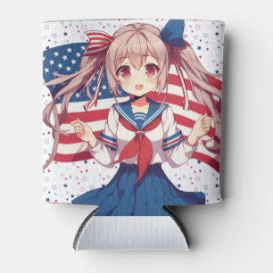USA patriottische anime meisje Blikjeskoeler