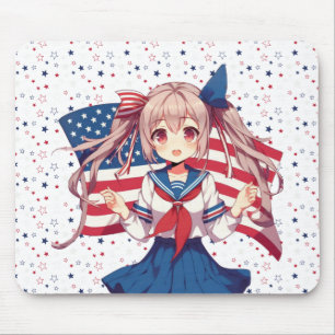 USA patriottische anime meisje Muismat