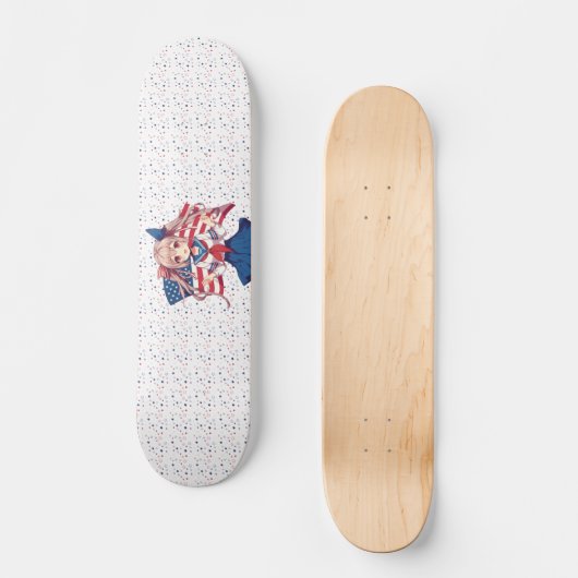 USA patriottische anime meisje Persoonlijk Skateboard (Voorkant)