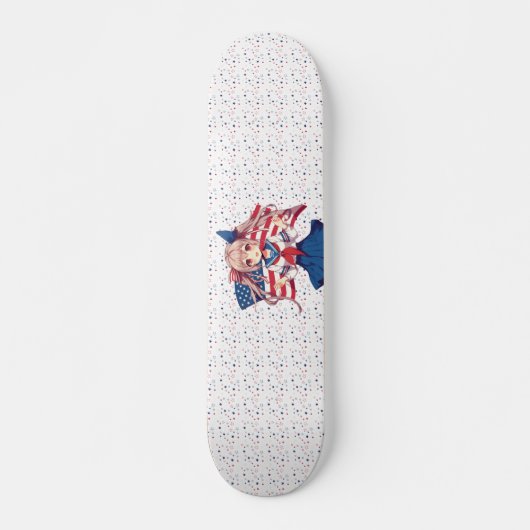 USA patriottische anime meisje Persoonlijk Skateboard (Voorkant)