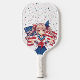 USA patriottische anime meisje Pickleball Paddle