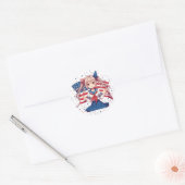 USA patriottische anime meisje Ronde Sticker (Envelop)